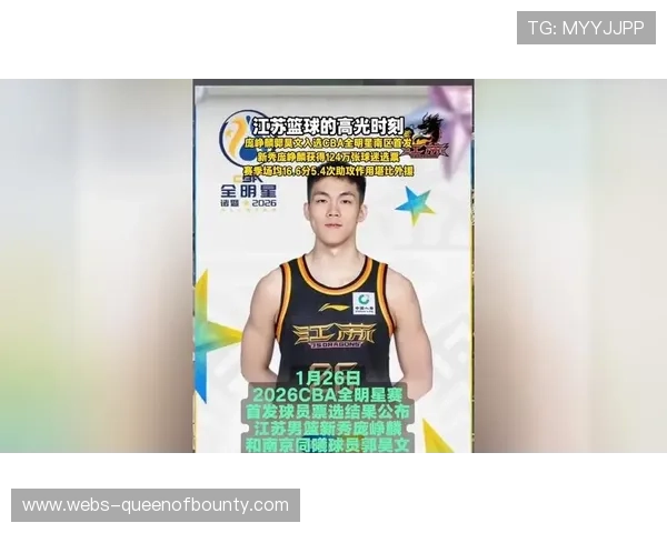 江苏队新秀庞峥麟入选全明星南区首发，创联赛历史纪录